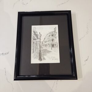 Vintage Don Davey 1976 Royal Street New Orleans Art Drawing Signed Framed